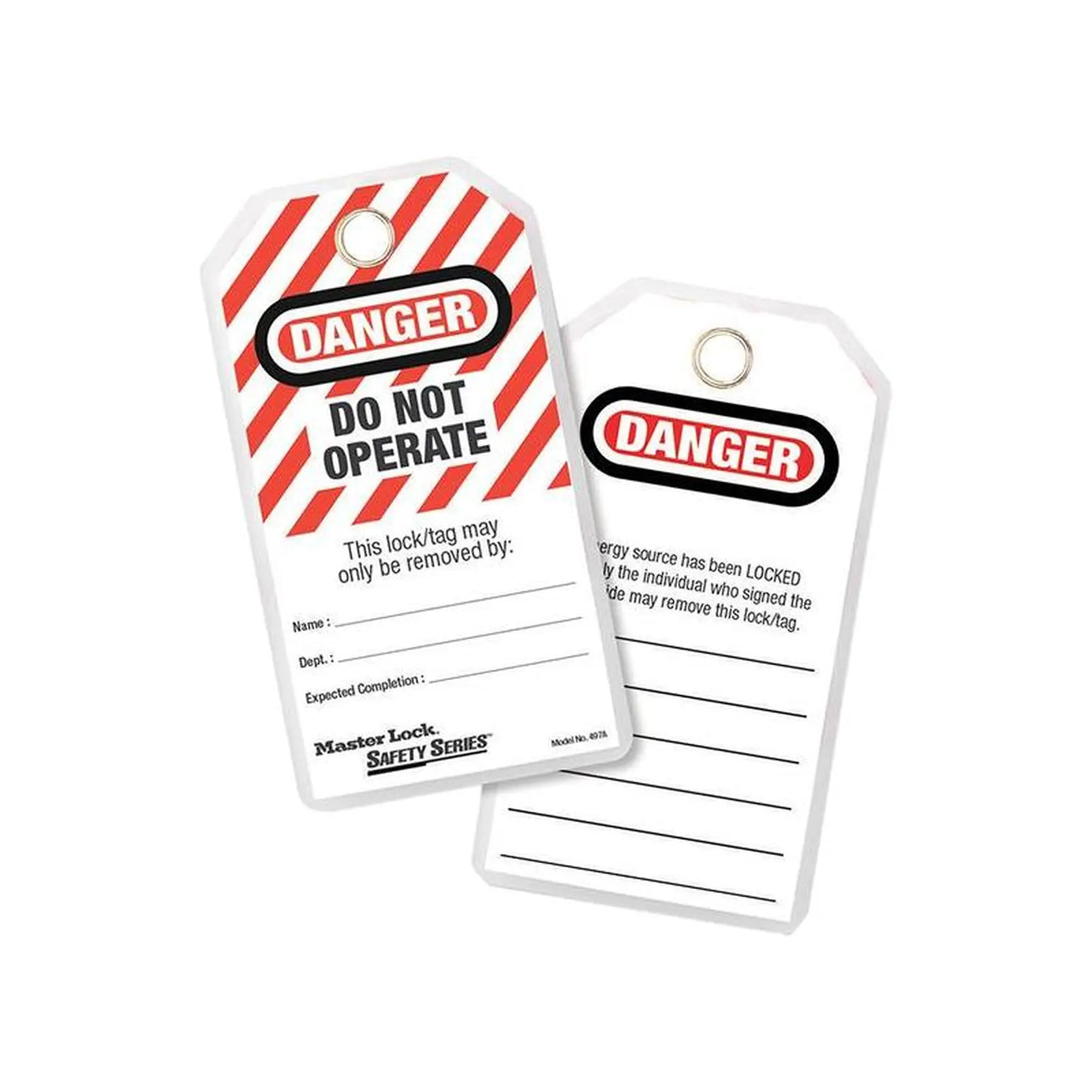 Master Lock No. 497A Heavy-Duty Safety Tags (12) - DANGER DO NOT OPERATE