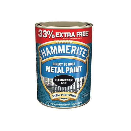 Hammerite Direct to Rust Hammered Finish Metal Paint Silver 750ml + 33%