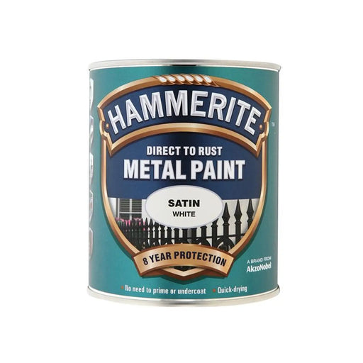 Hammerite Direct to Rust Satin Finish Metal Paint White 750ml