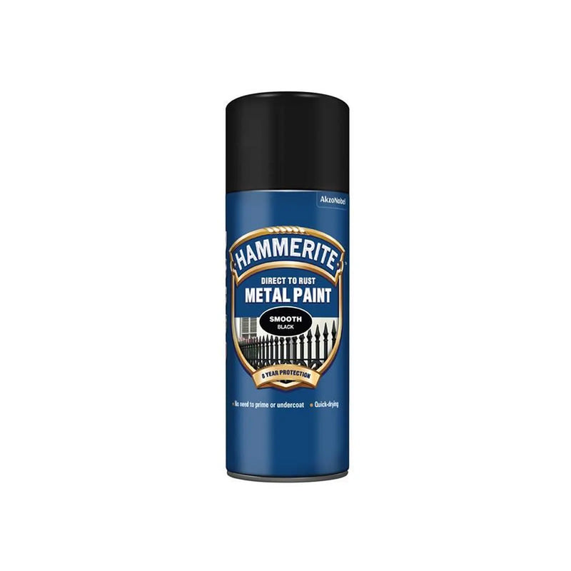 Hammerite Direct to Rust Smooth Finish Aerosol Black 400ml