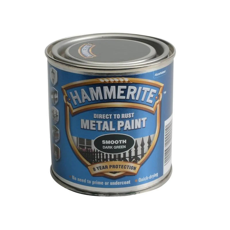 Hammerite Direct to Rust Smooth Finish Metal Paint Dark Green 250ml