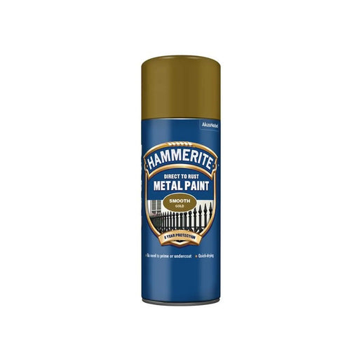 Hammerite Direct to Rust Smooth Finish Aerosol Gold 400ml