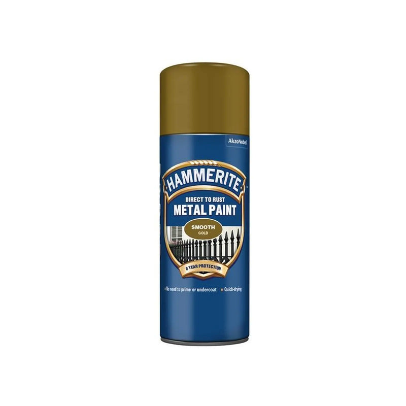 Hammerite Direct to Rust Smooth Finish Aerosol Gold 400ml