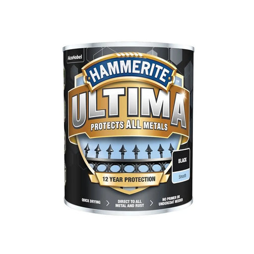 Hammerite Ultima Metal Paint Smooth Black 750ml