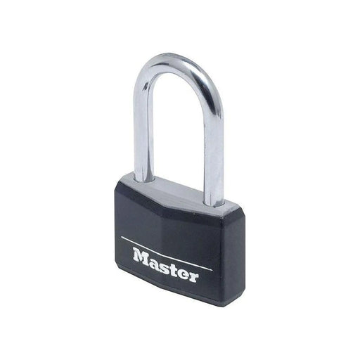 Master Lock Aluminium Black Vinyl Cover 40mm Padlock 4-Pin - 38mm Shackle