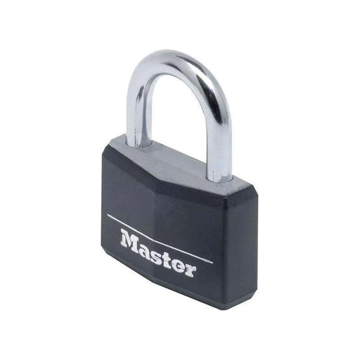 Master Lock Aluminium Black Vinyl Cover 40mm Padlock 4-Pin