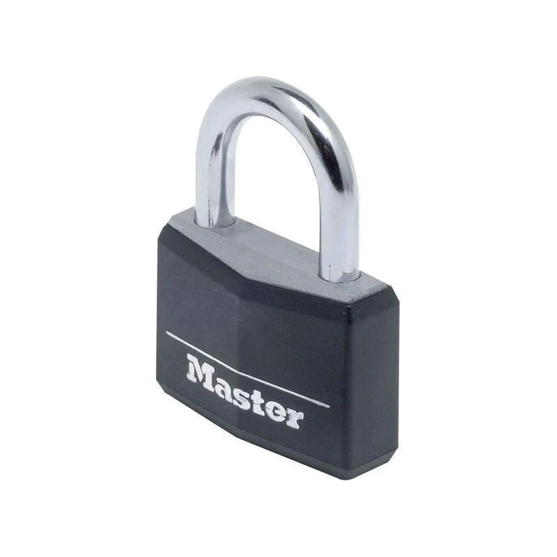 Master Lock Aluminium Black Vinyl Cover 40mm Padlock 4-Pin