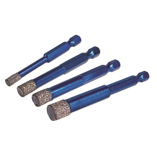 MEXCO XCEL Grade Wax Filled (Hex Fit) Tile Drill Bit Set, 4 Piece
