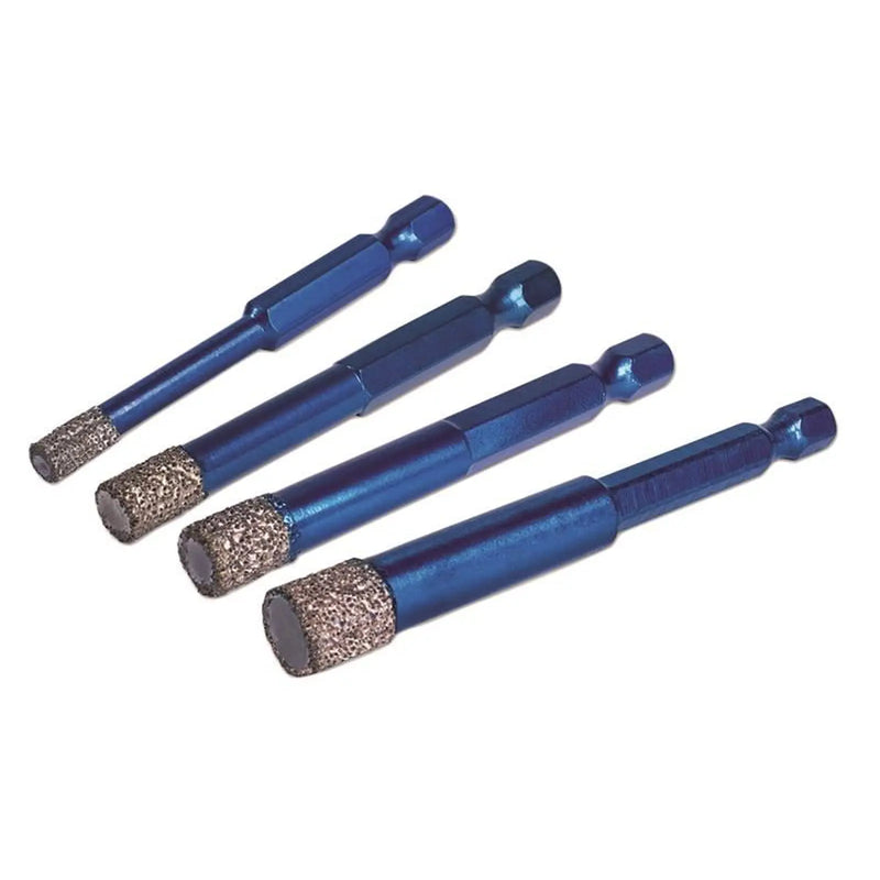 MEXCO XCEL Grade Wax Filled (Hex Fit) Tile Drill Bit Set, 4 Piece