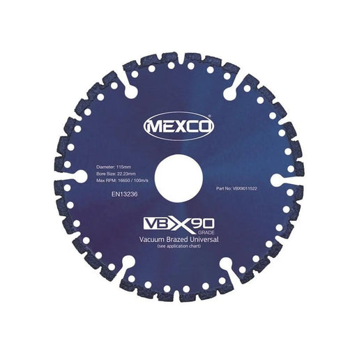 MEXCO VBX90 Grade Universal Diamond Blade 115 x 22mm
