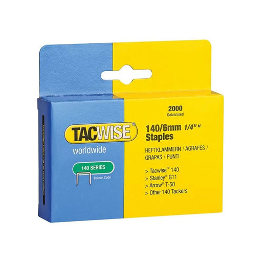 Tacwise 140 Heavy-Duty Staples 6mm (Type T50  G) (Pack 2000)