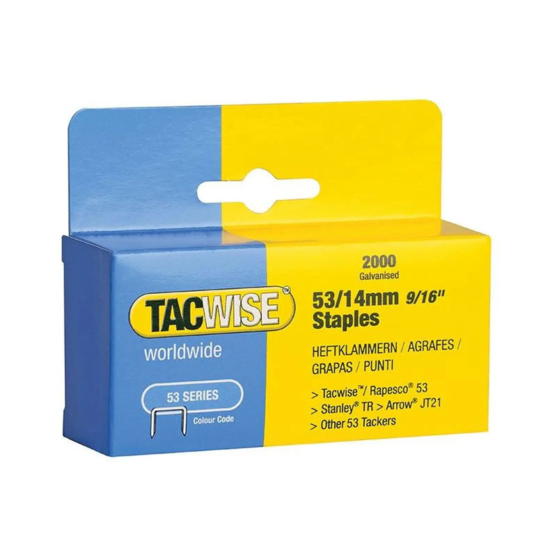 Tacwise 53 Light-Duty Staples 14mm (Type JT21  A) (Pack 2000)