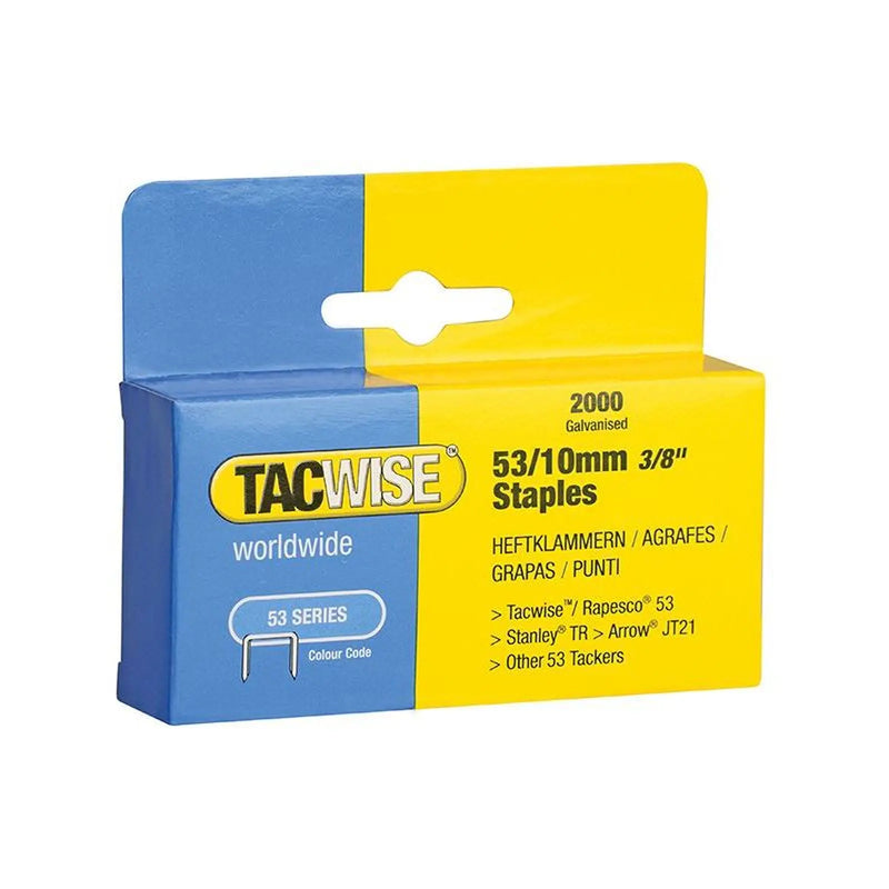 Tacwise 53 Light-Duty Staples 10mm (Type JT21  A)  (Pack 2000)
