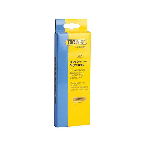 Tacwise 500 18 Gauge 20mm Angled Galvanised Nails (Pack 1000)