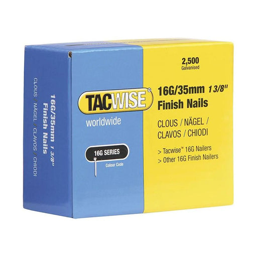 Tacwise 16 Gauge Straight Finish Nails 20mm (Pack 2500)