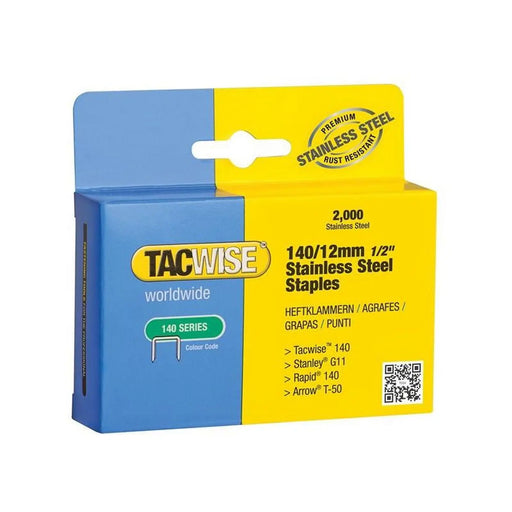 Tacwise 140 Stainless Steel Staples 12mm (Pack 2000)
