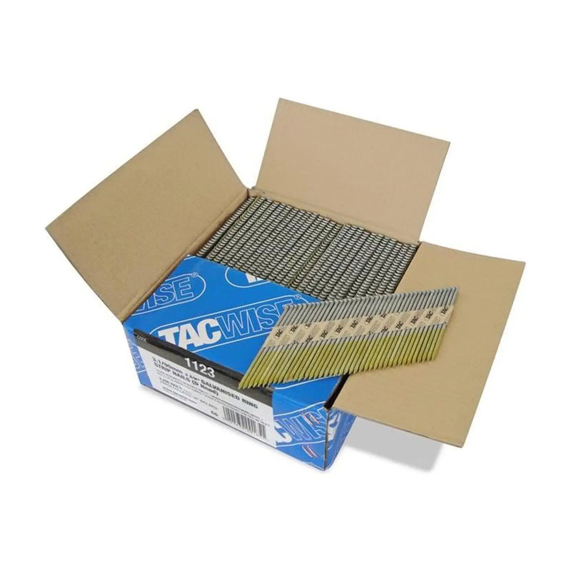 Tacwise 34° Extra Galvanised Framing Ring Shank Nails Type 3.1/90mm (2200)