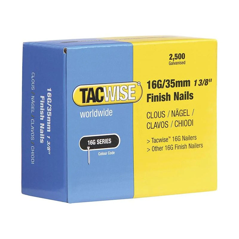 Tacwise 16 Gauge Straight Finish Nails 25mm (Pack 2500)