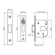 Union StrongBOLT 2103S 3 Lever Mortice Deadlock Polished Brass 81mm 3in Visi