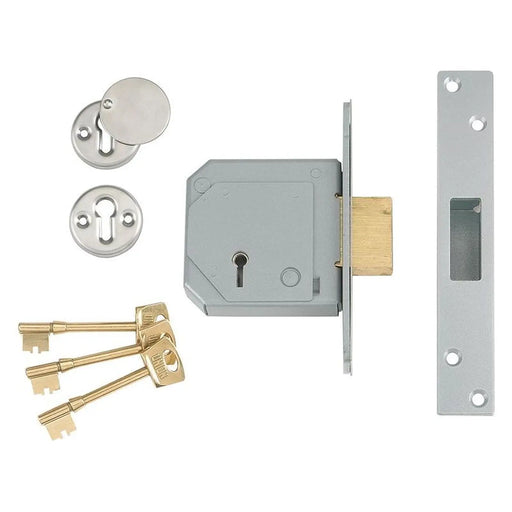 Union 3G114E 5 Lever Mortice Deadlock C-Series 80mm 3in Satin Brass