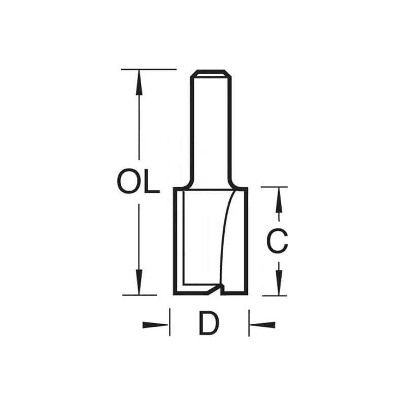 Trend 3/4 x 1/4 TCT Two Flute Cutter 8.0 x 19mm