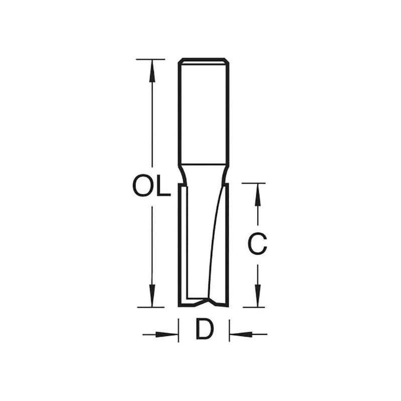 Trend 3/75 x 1/2 TCT Two Flute Lockjig Cutter 12.0 x 63mm