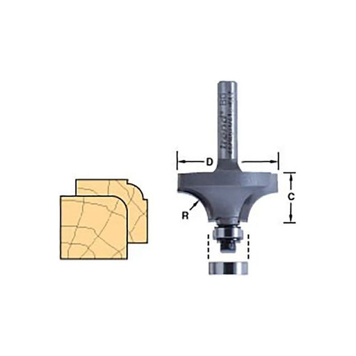Trend 46/12 x 1/4 TCT Bearing Guided Ovolo & Round Over 4.8mm Radius