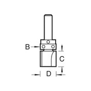 Trend 46/91 x 1/4 TCT 90° Shank Mounted Template Profiler 12.7 x 9.5mm