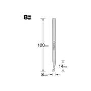 Trend 50/51 x 8mm HSSE Helical Plunge Bit 8mm