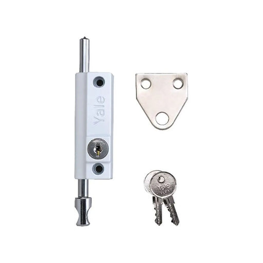 Yale Locks P124 Door Push Bolt White Finish Visi