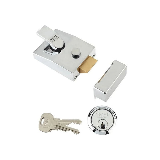 Yale Locks 89 Deadlock Nightlatch 60mm Backset Chrome Finish Box