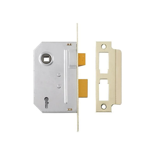 Yale Locks PM320 3 Lever Mortice Sashlock Polished Brass 65mm 2.5in