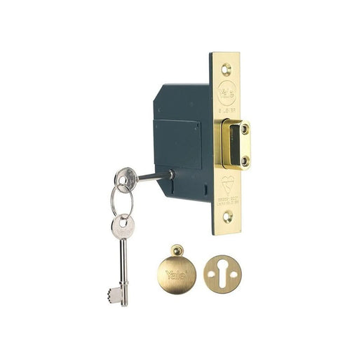 Yale Locks PM562 Hi-Security BS 5 Lever Mortice Deadlock 81mm 3in Polished Brass
