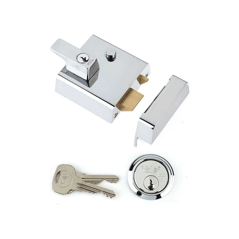 Yale Locks P1 Double Security Nightlatch 60mm Backset Chrome Finish Visi