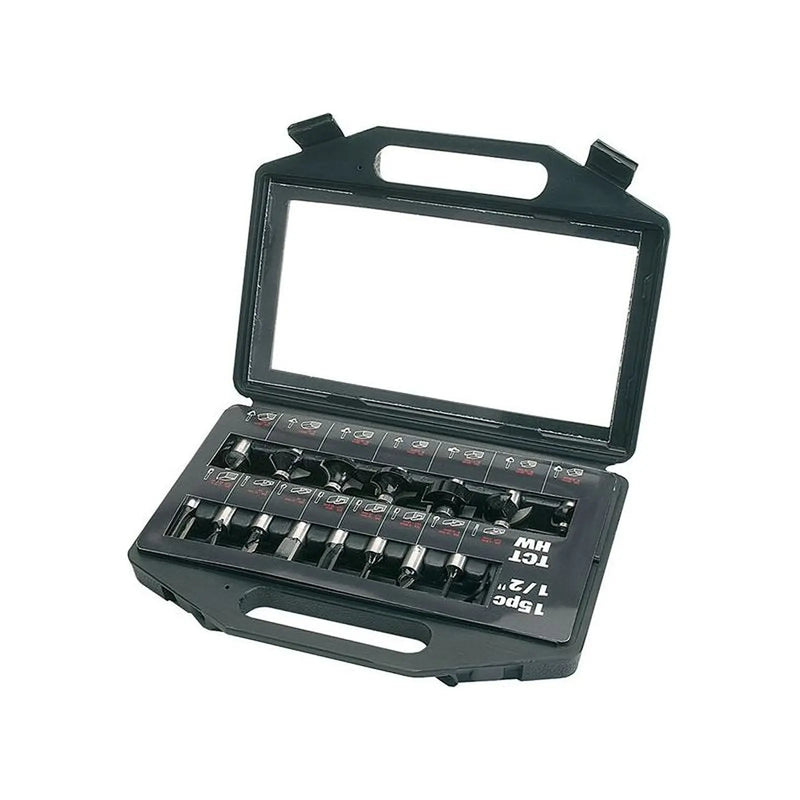 Trend SET/SS9TC 1/2in TCT Router Bit Starter Set, 15 Piece