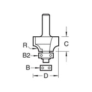 Trend C076 x 1/4 TCT Bearing Guided Ovolo & Round Over 6.3mm Radius