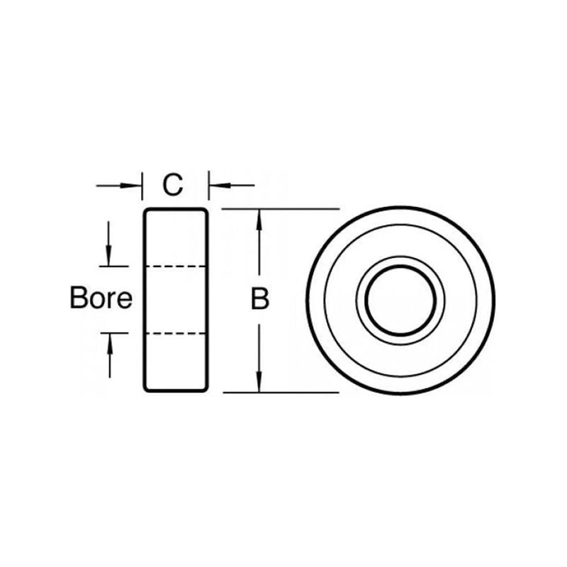 Trend B127 Replacement Bearing 1/2in Diameter 1/4in Bore