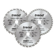 Trend CraftPro Cordless Saw Blade 165 x 20mm x 24T/40T (Pack 3)