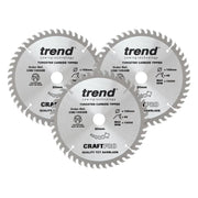 Trend CraftPro Plunge Saw Blade 165 x 20mm x 48T (Pack 3)