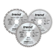 Trend CraftPro Saw Blade 190 x 30mm x 24T/40T/60T (Pack 3)