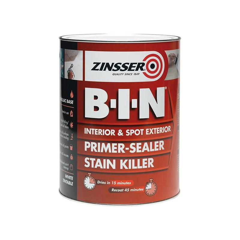 Zinsser B.I.N® Primer, Sealer & Stain Killer Paint White 1 litre
