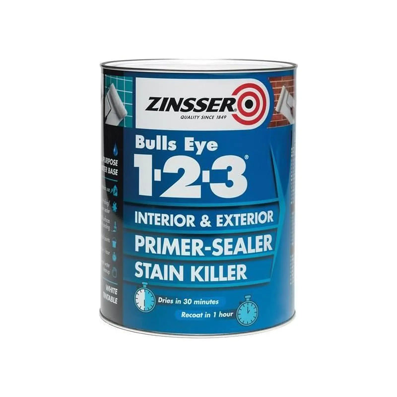 Zinsser Bulls Eye® 1-2-3 Primer & Sealer Paint 2.5 litre