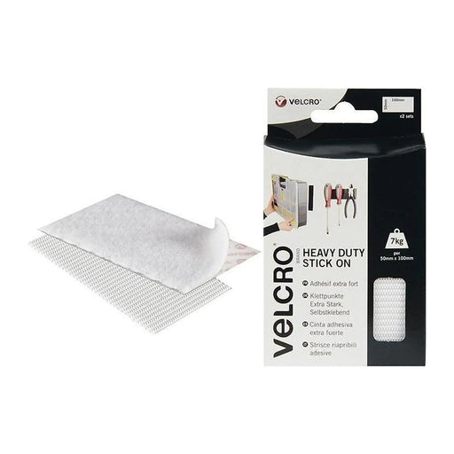 Velcro® Brand VELCRO® Brand Heavy-Duty Stick On Strips (2) 50 x100mm White