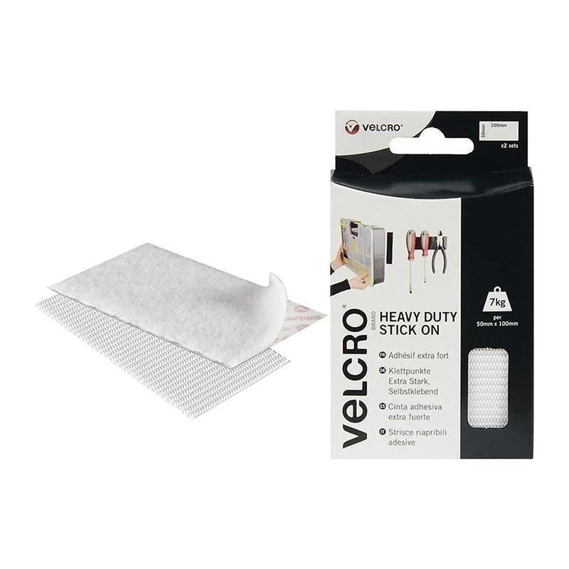 Velcro® Brand VELCRO® Brand Heavy-Duty Stick On Strips (2) 50 x100mm White