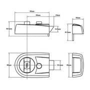 Yale Locks Y3 Nightlatch Modern 60mm Backset Black Finish Visi