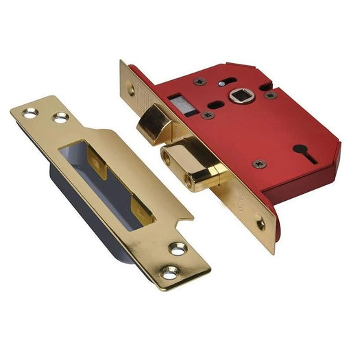 Union StrongBOLT 2203S 3 Lever Mortice Sashlock Polished Brass 81mm 3in Visi