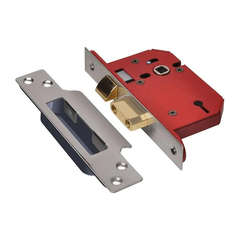 Union StrongBOLT 2203S 3 Lever Mortice Sashlock Stainless Steel 68mm 2.5in Visi