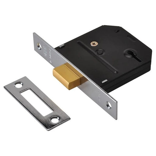 Union ES-DL Essentials 3 Lever Mortice Deadlock Chrome 79mm 3in Visi
