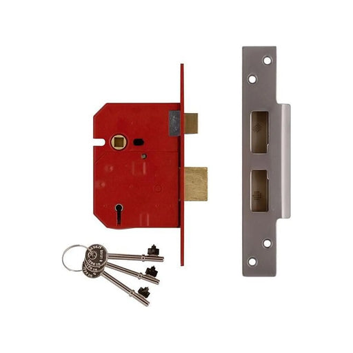 Union 2234E 5 Lever BS Mortice Sashlock Satin Chrome Finish 79.5mm 3in Visi