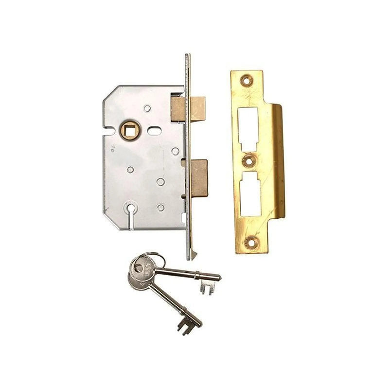 Union 2277 3 Lever Mortice Sashlock Polished Brass 65mm 2.5in Visi